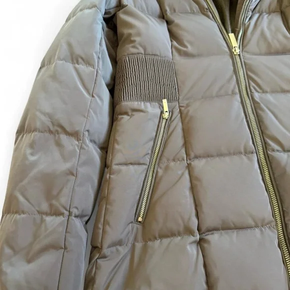 Ivanka Trump Brown Puffer Jacket with Faux Fur Trim - Picture 4 of 6